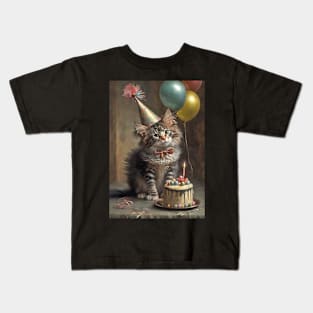 Maine Coon Cat Birthday Card Kids T-Shirt